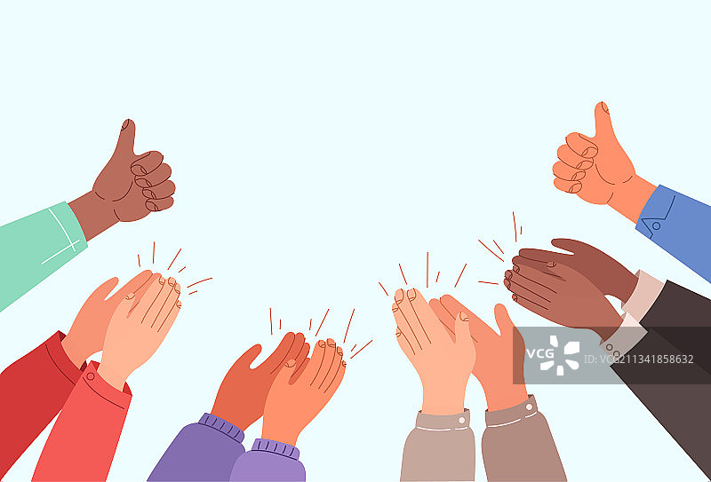 带有文字位置的鼓掌的人手banner图片素材