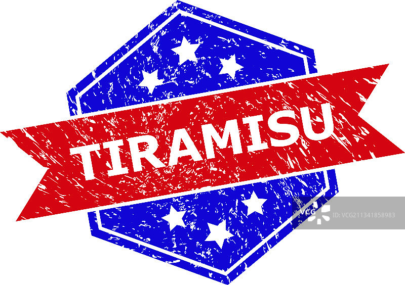 六边形双色提拉米苏橡胶印章图片素材