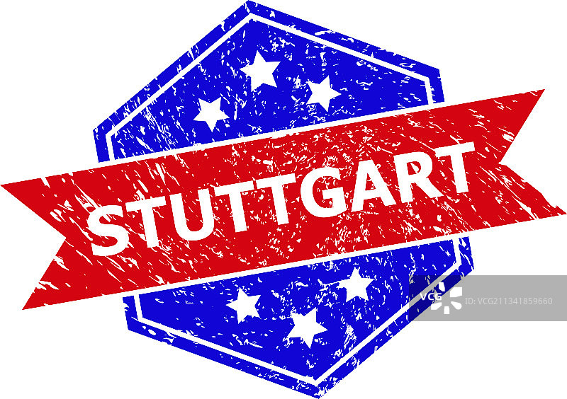 六边形双色斯图加特污渍水印图片素材