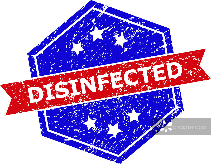 六边形双色消毒印章图片素材