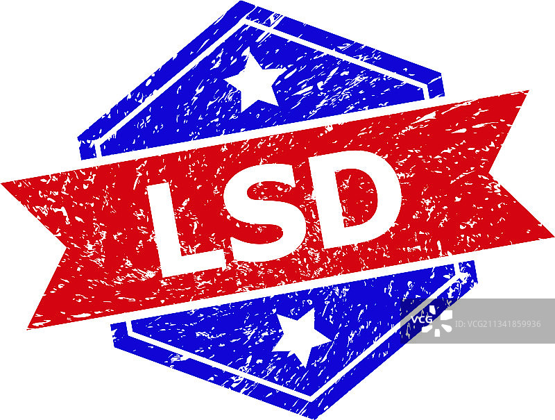 六边形双色LSD橡胶印章图片素材