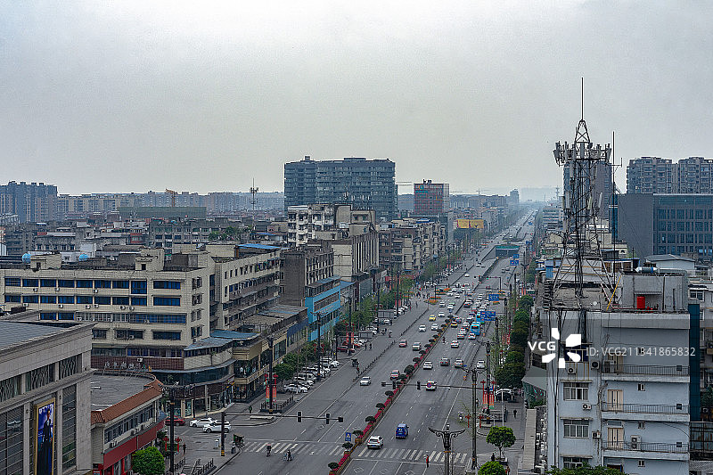 四川省广汉市天际线图片素材