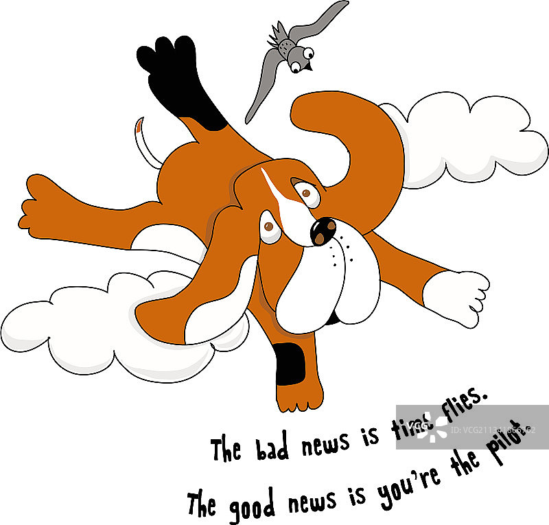 带励志语录的趣味狗狗卡通概念图片素材