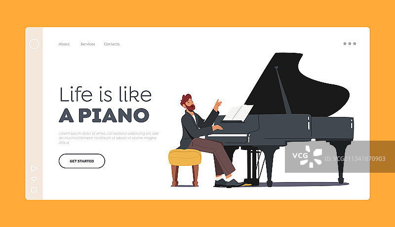 艺术家舞台表演落地页模板图片素材