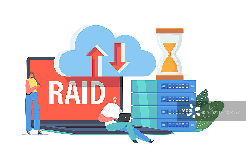 数据中心的小型RAID数据存储图片素材