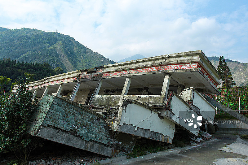 四川汶川地震遗址图片素材