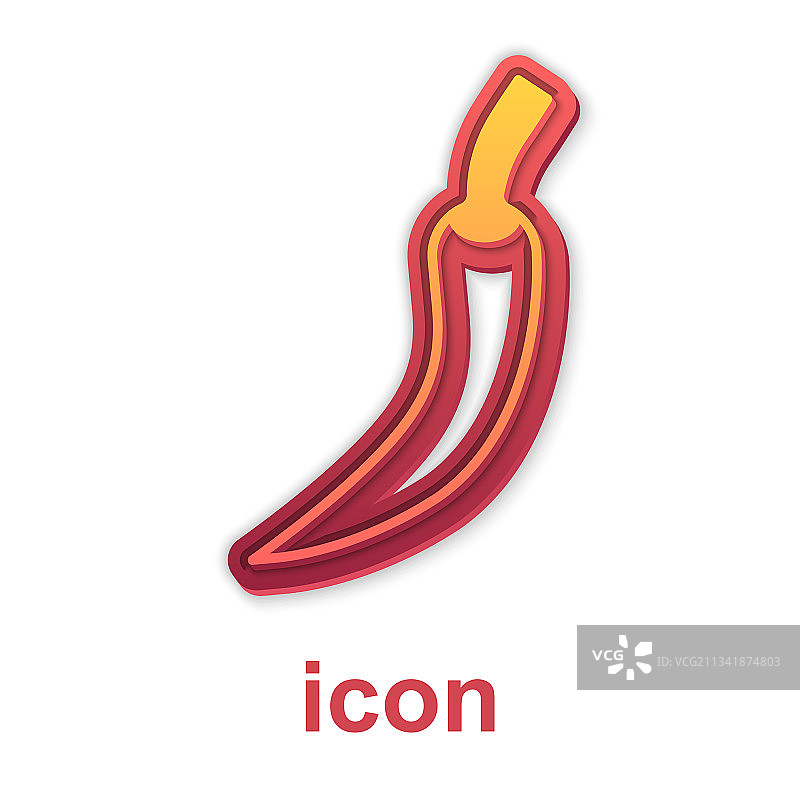 白色背景上分离的金色辣椒图标图片素材