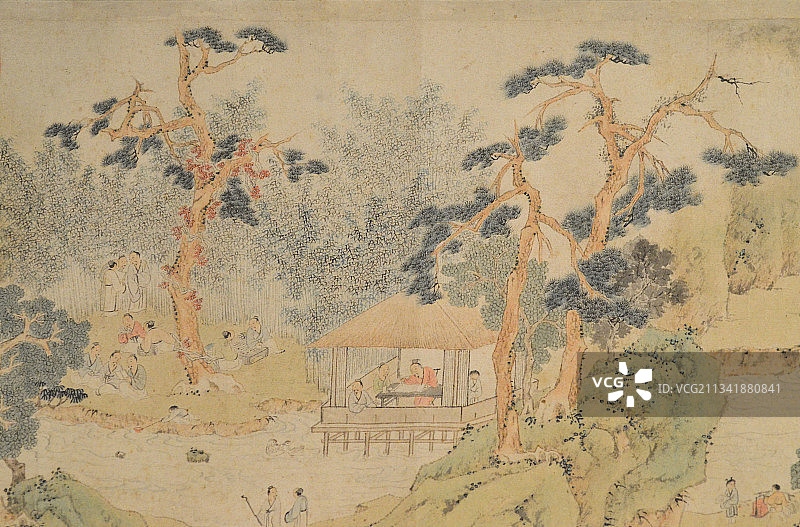 明文征明兰亭雅集图卷图片素材