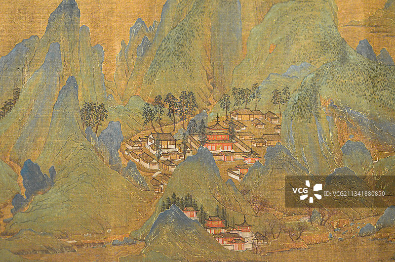 唐李思训海天落照图图片素材