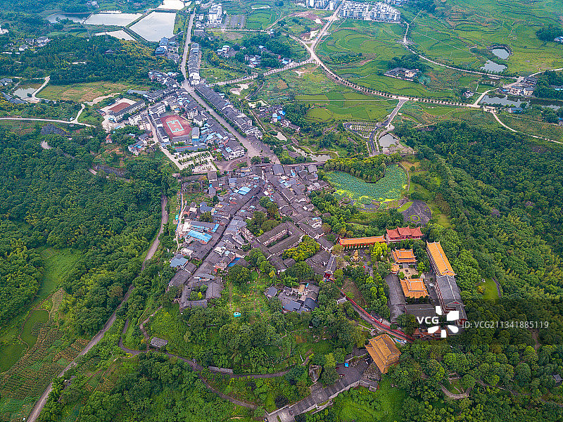 航拍重庆市合川区涞滩古镇风景区图片素材