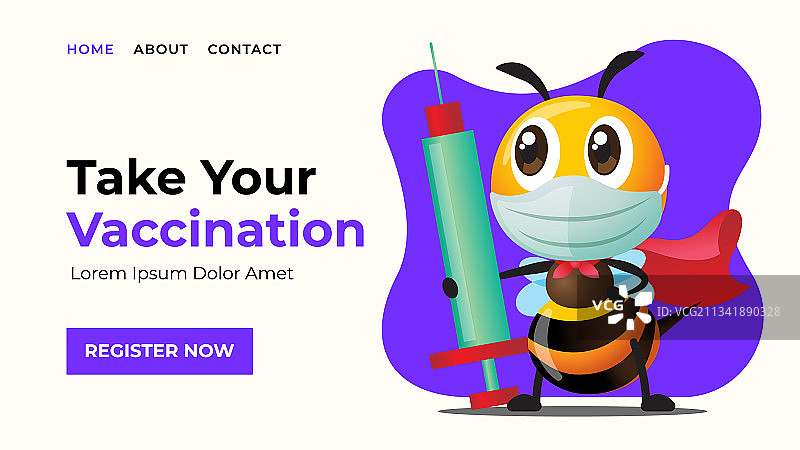 疫苗接种登记着陆页图片素材