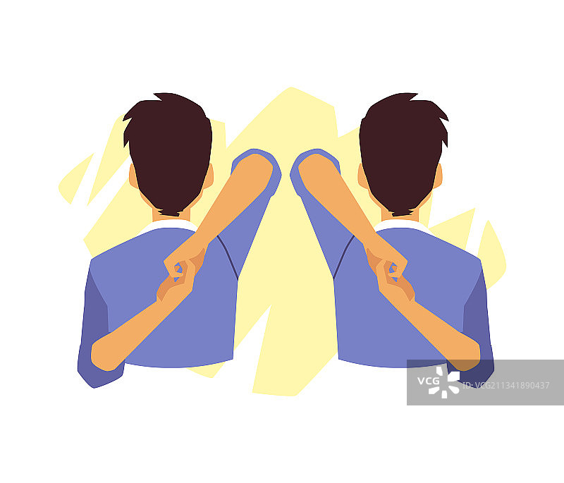 男子做运动缓解颈部疼痛扁平风格图片素材