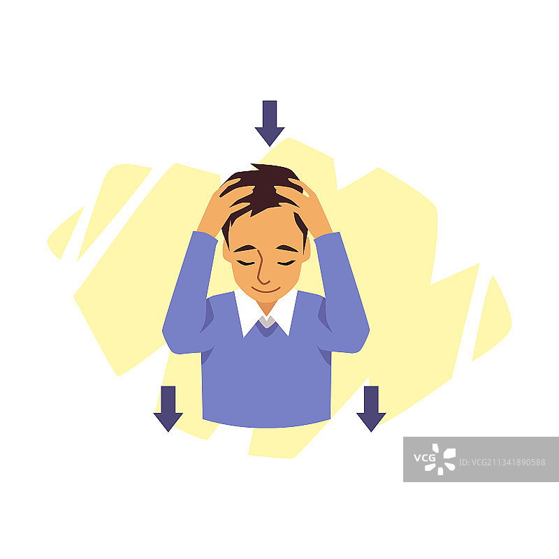 头部倾斜手向下伸展运动图片素材