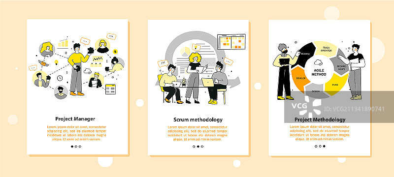 营销设计扁平化的敏捷方法图片素材