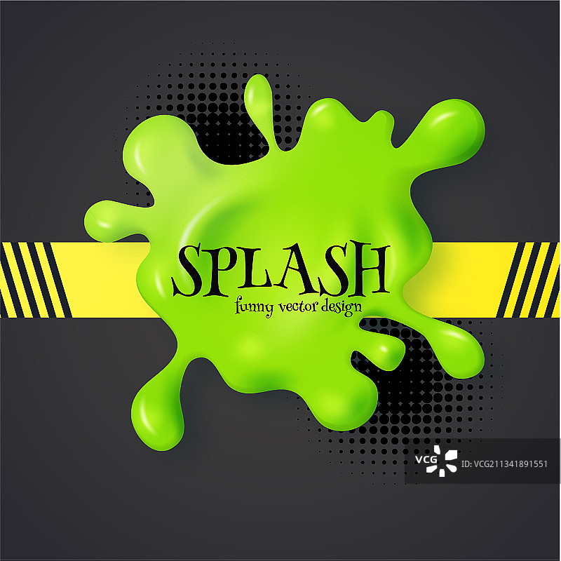 泥浆和彩色飞溅3D元素趣味Grunge风图片素材