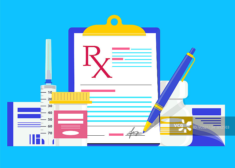 RX医疗处方瓶药丸图片素材