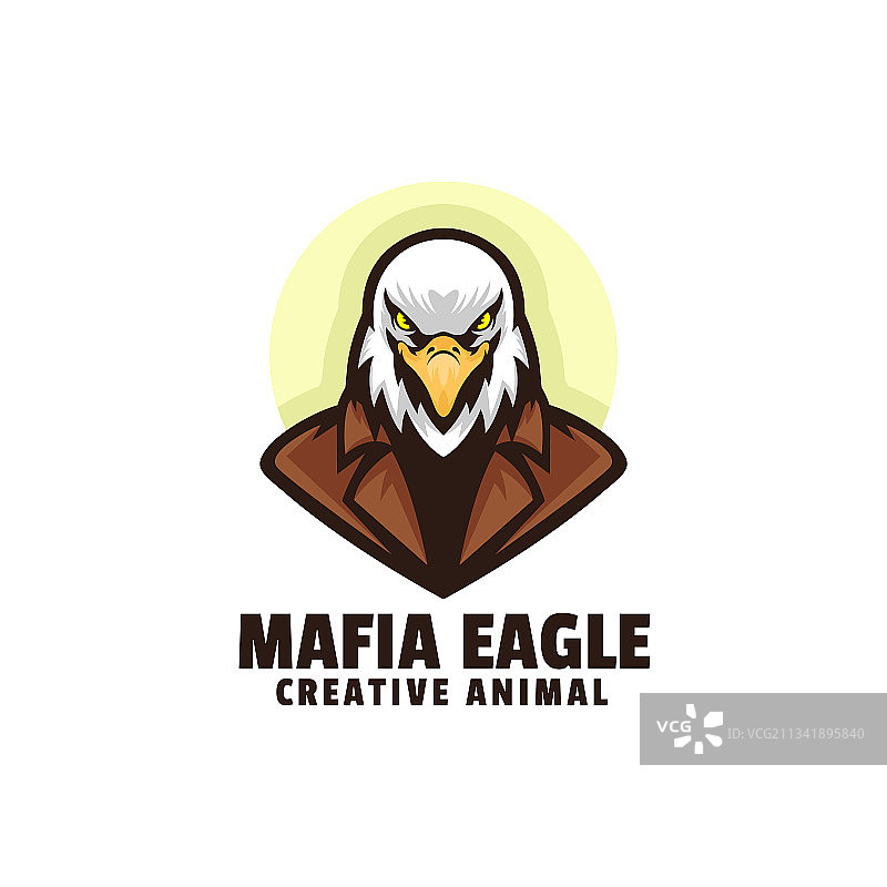 黑手党老鹰吉祥物卡通logo图片素材