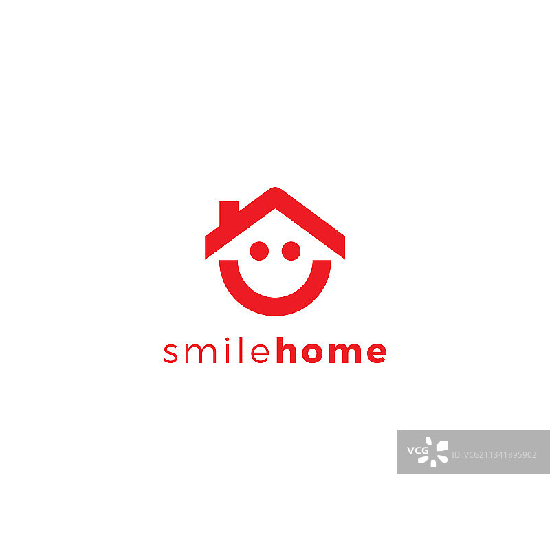 微笑房屋logo简约设计图片素材