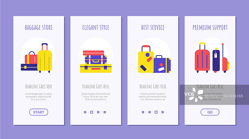 行李运输服务App界面设计图片素材
