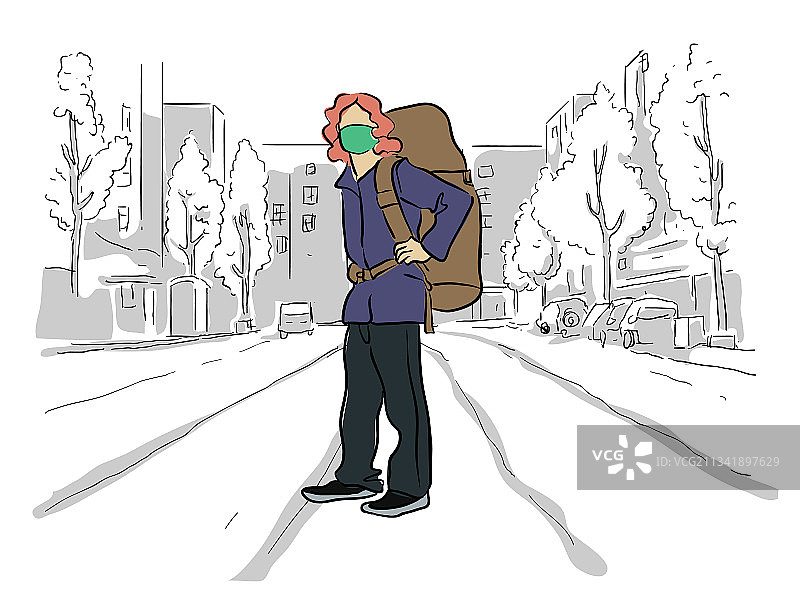 带背包的背包游客图片素材