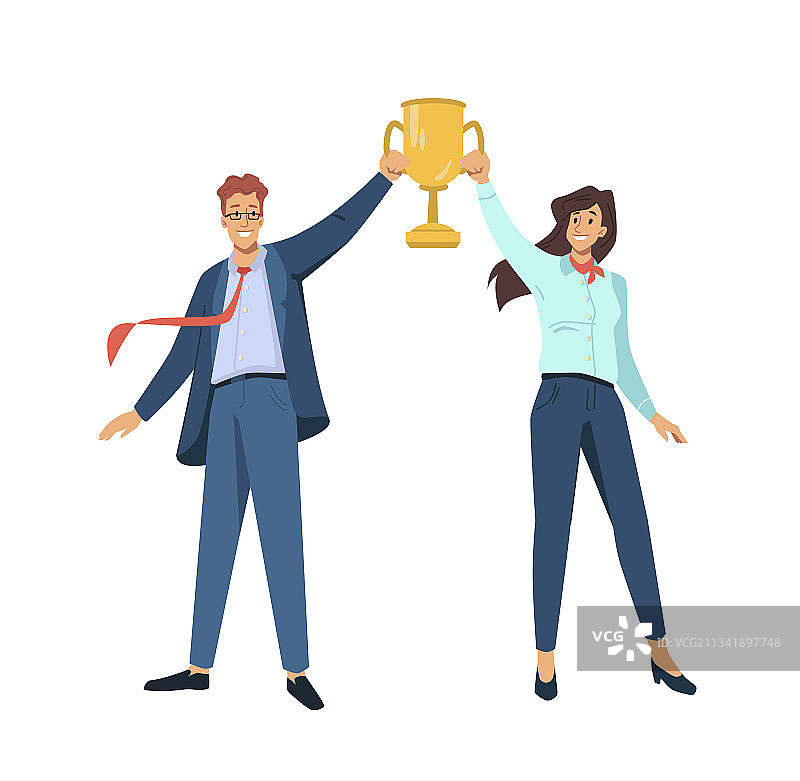 商务人士手捧金杯最佳奖图片素材