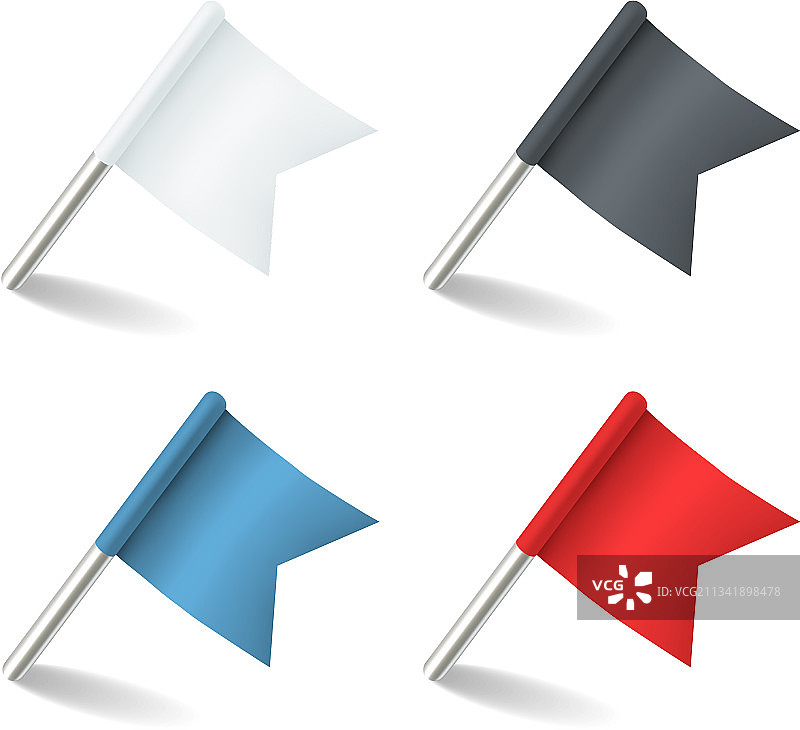 彩色指针标记旗帜别针图片素材