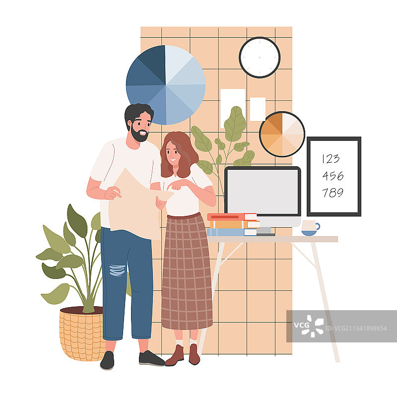 男人和女人角色在设计工作图片素材