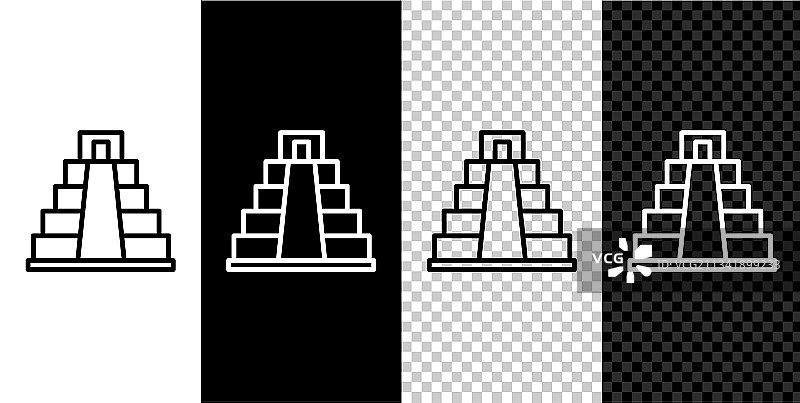 玛雅奇琴伊察金字塔线条设计图片素材