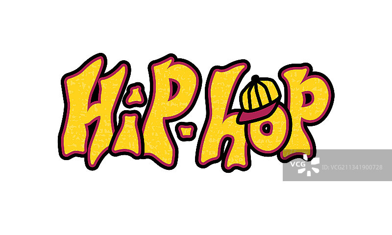 带有棒球帽的彩色嘻哈字母图片素材