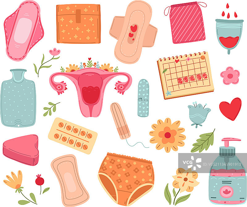 女性生理期卫生用品图片素材