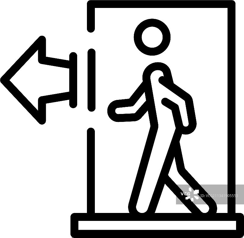 穿过出口门图标轮廓样式图片素材