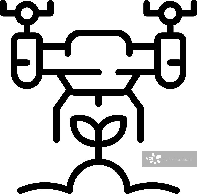 无人机喷雾器图标轮廓样式图片素材