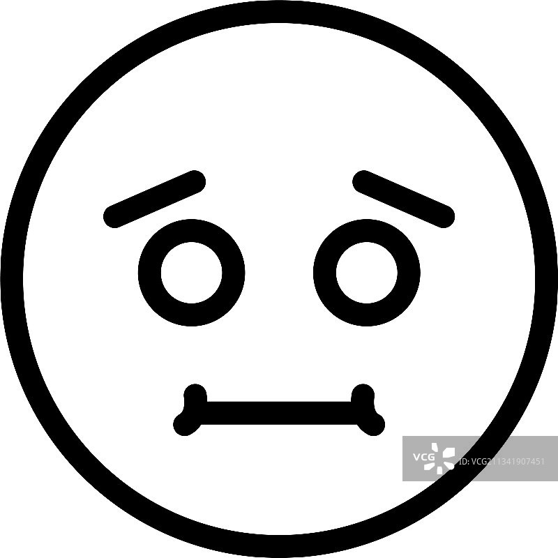 不悦的脸部图标轮廓样式图片素材