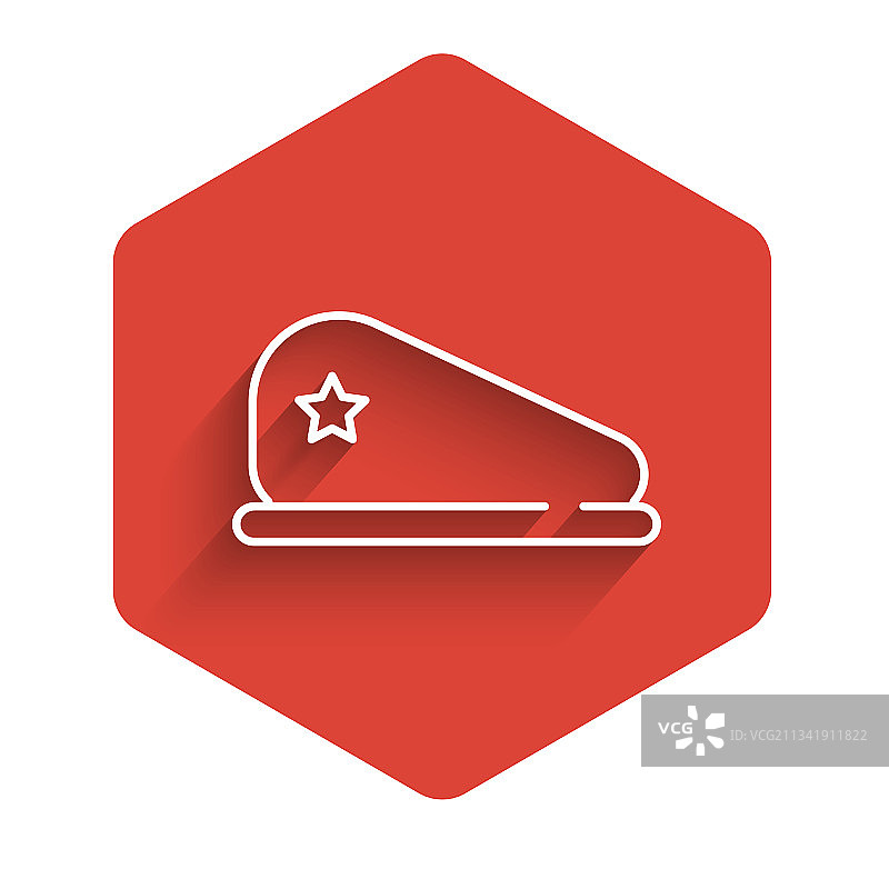 带长阴影的白色军用贝雷帽图标图片素材