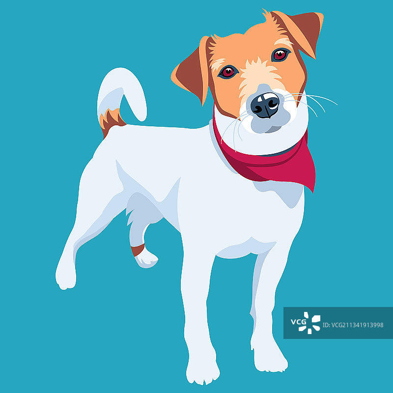 小狗图标扁平化设计图片素材