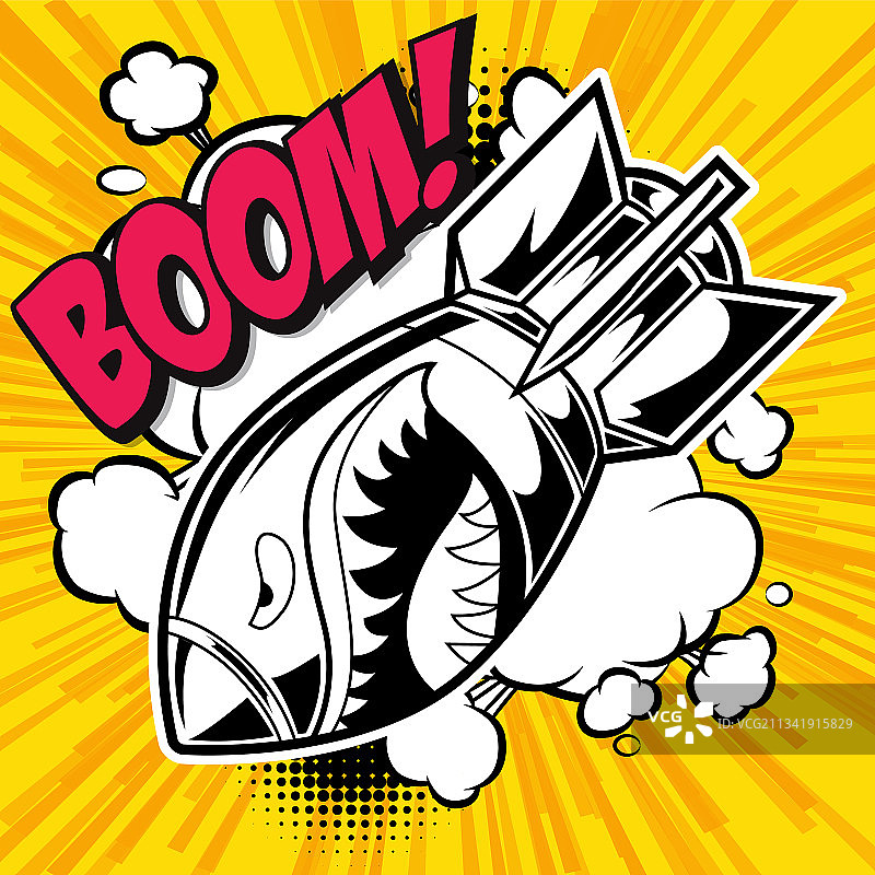 飞行虎鲨嘴贴纸图片素材