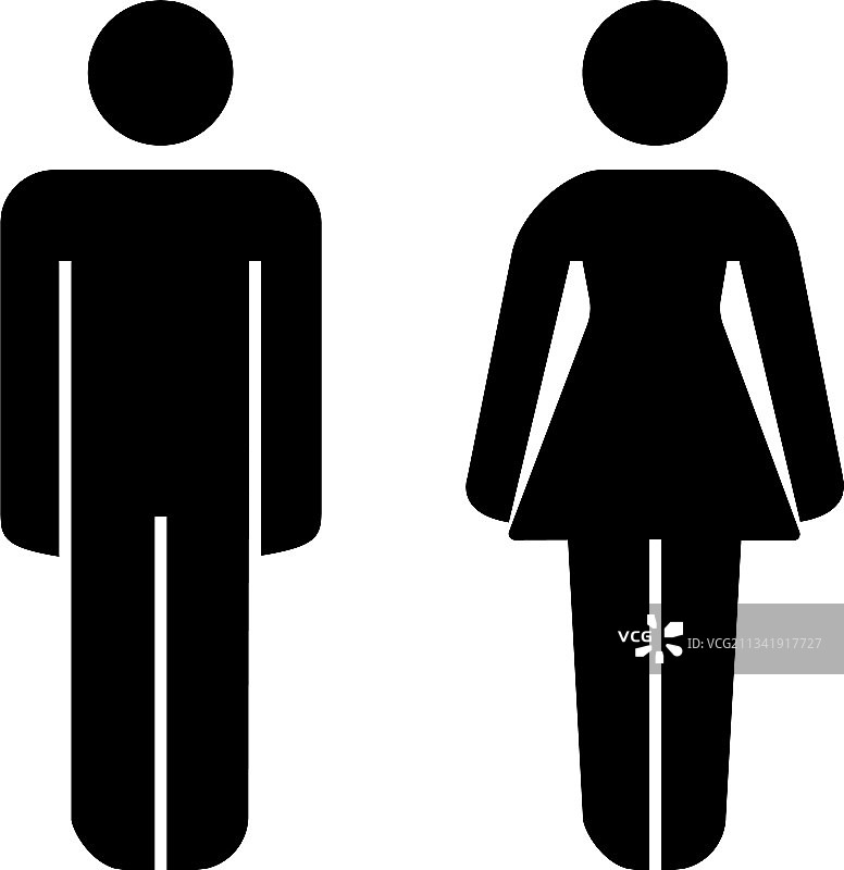 抽象男女厕所标识牌图片素材