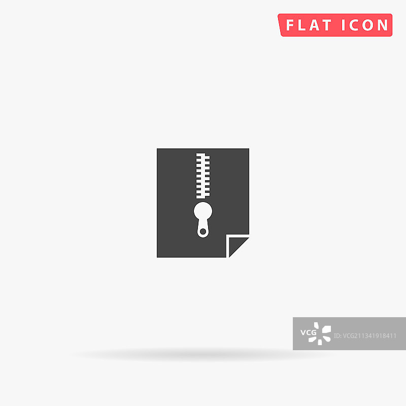 手绘风格的档案ZIP文件扁平图标图片素材