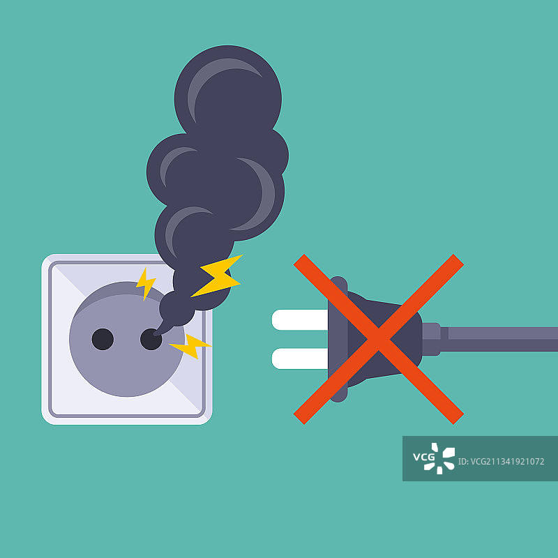 请勿将电器插入损坏的插座图片素材