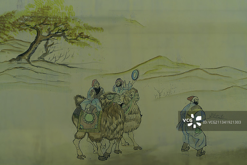 丝绸之路上的商旅图片素材