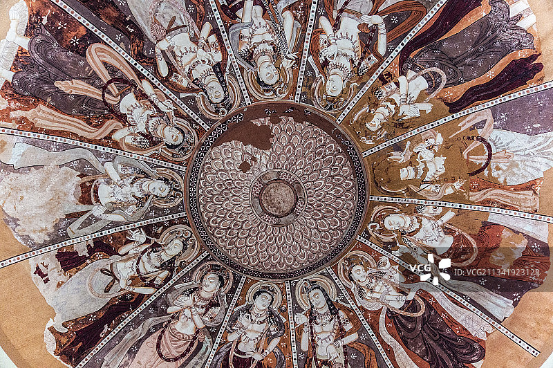 敦煌天顶壁画图片素材