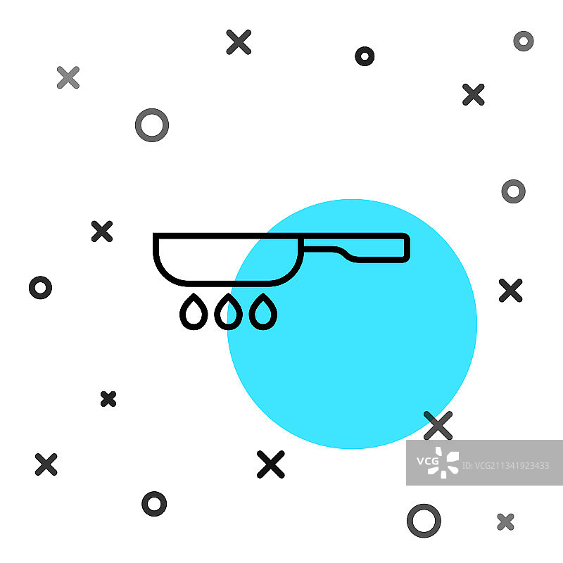 白色背景上的黑色平底锅图标图片素材