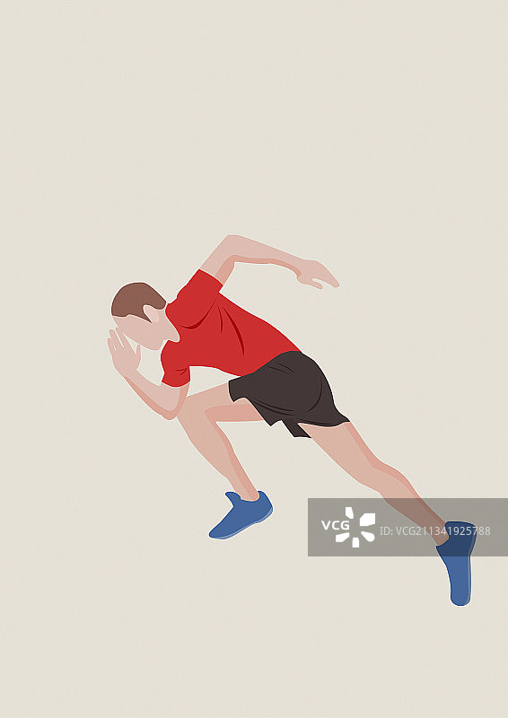 跑步田径运动员矢量插画图片素材