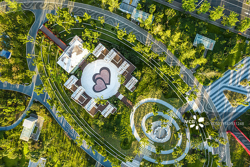 成都天府新区兴隆湖公园航拍图片素材