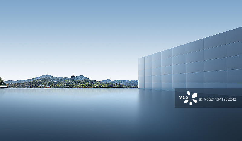 杭州西湖建筑空间图片素材