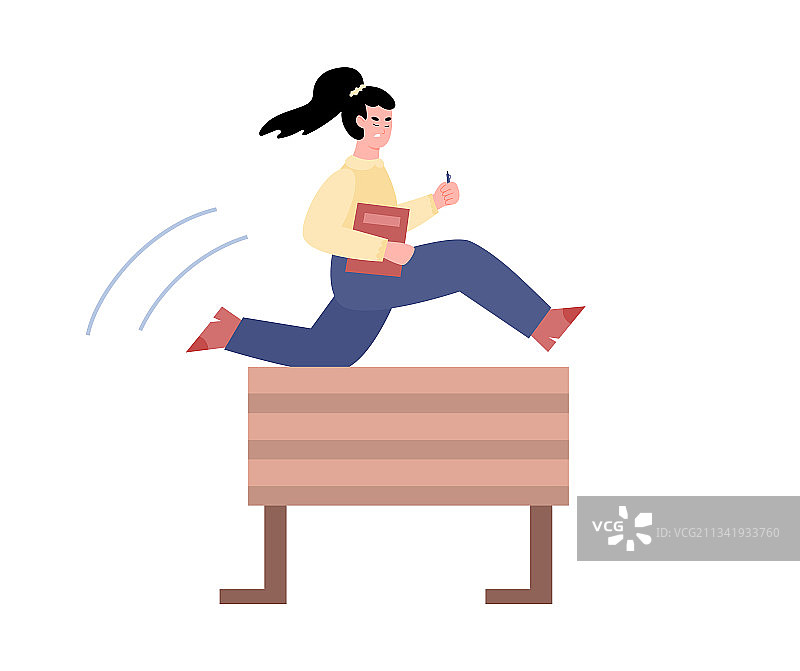雄心勃勃的女商人跳过障碍图片素材
