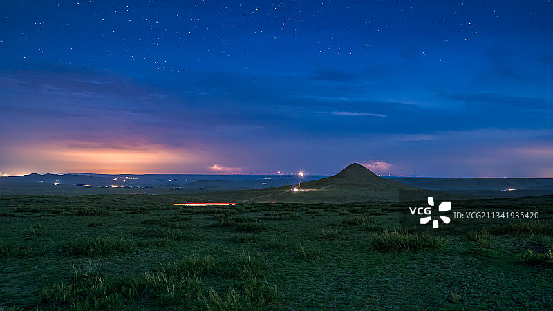乌兰察布草原的夜晚图片素材
