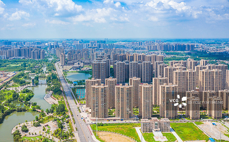 仙桃市区航拍全景图片素材