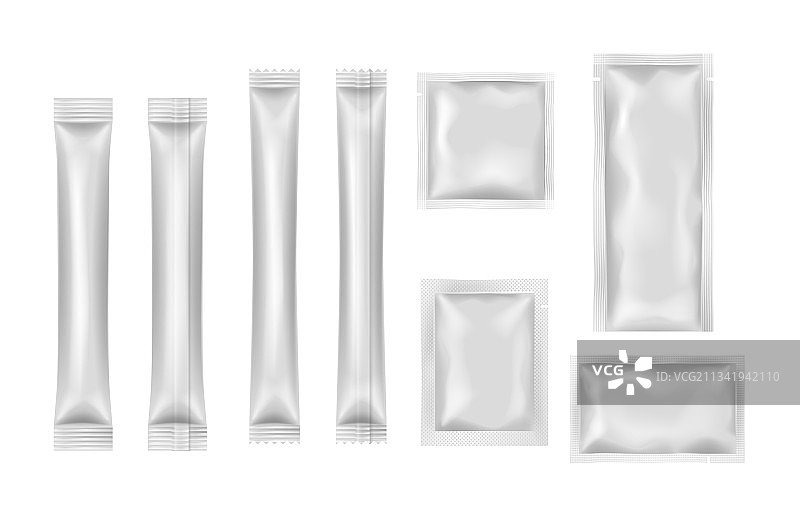 咖啡糖调味酱香料包装袋样机图片素材