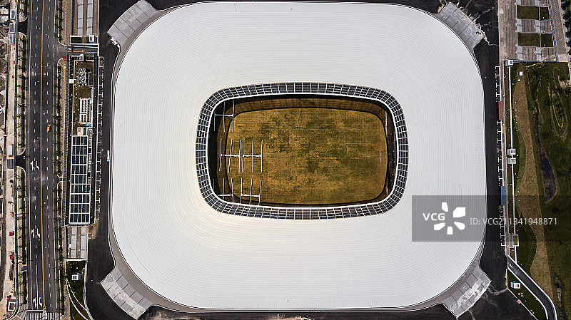 俯拍上海上汽浦东足球场图片素材